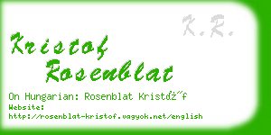 kristof rosenblat business card